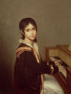 A filha do artista no piano